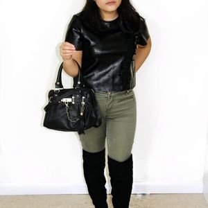 Zara faux leather crop top
